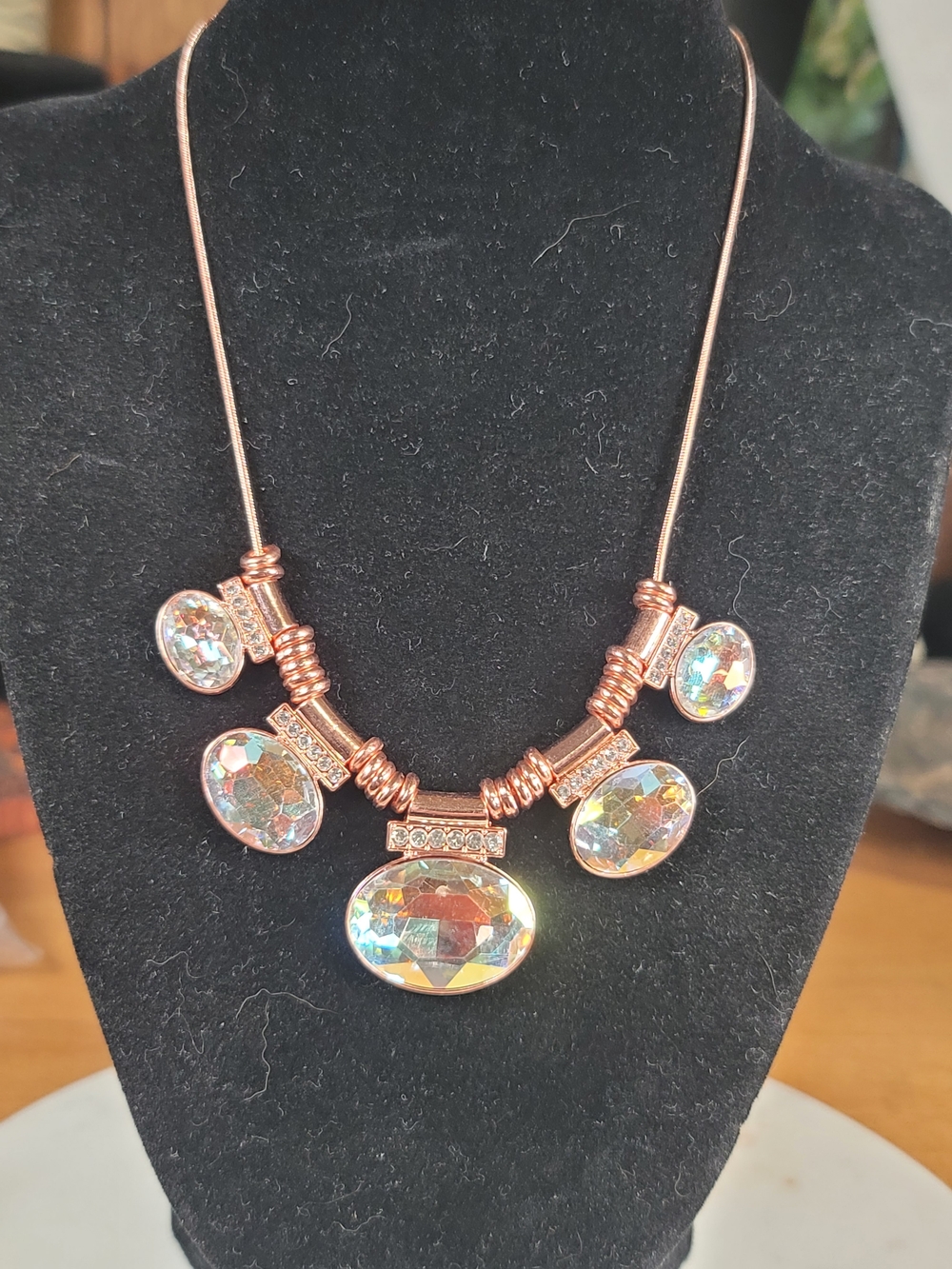 paparazzi Coppee Iridescent Crystal Bib Necklace